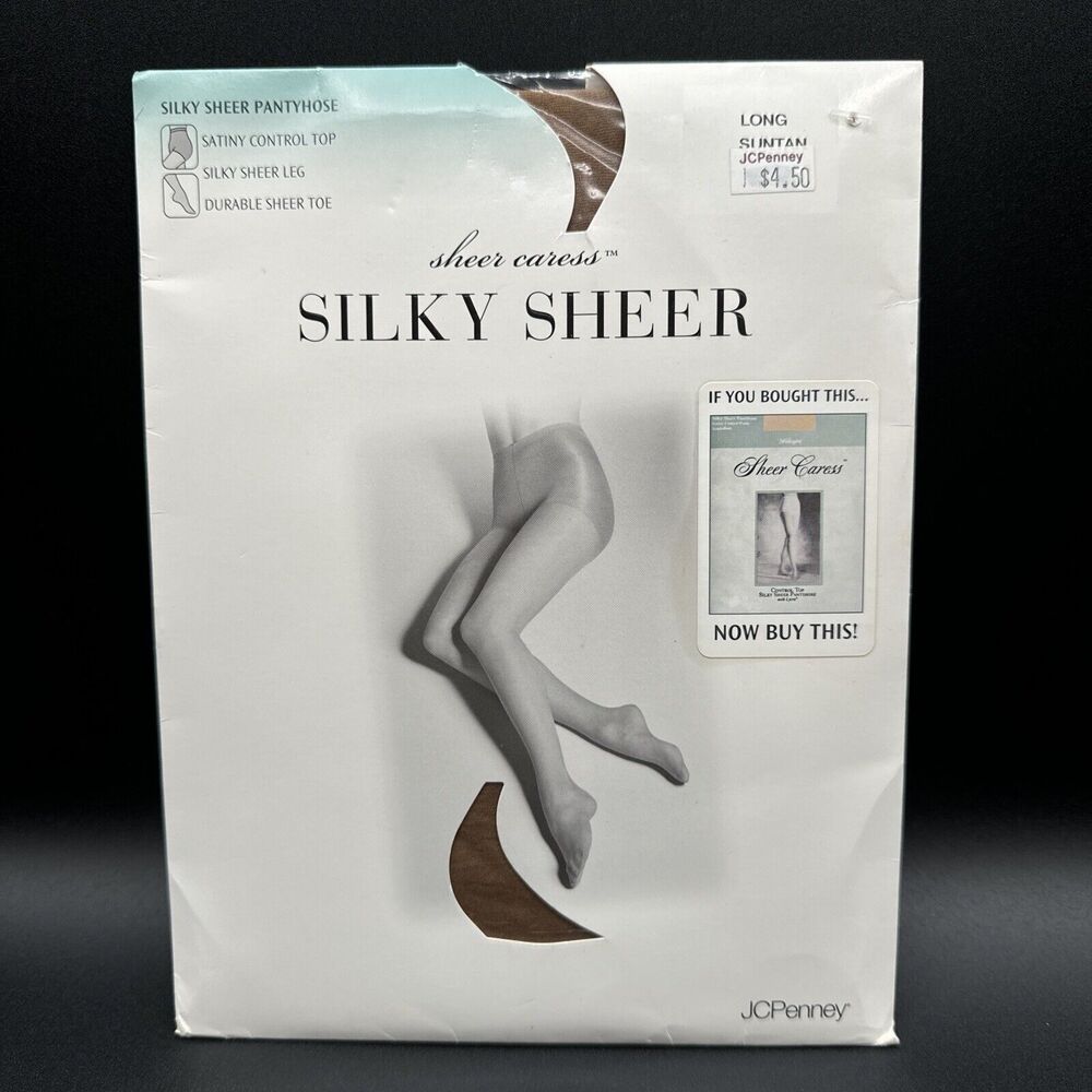 Pantyhose Sheer Caress Silky Sheer Average Suntan Control Top NEW JCPENNEY